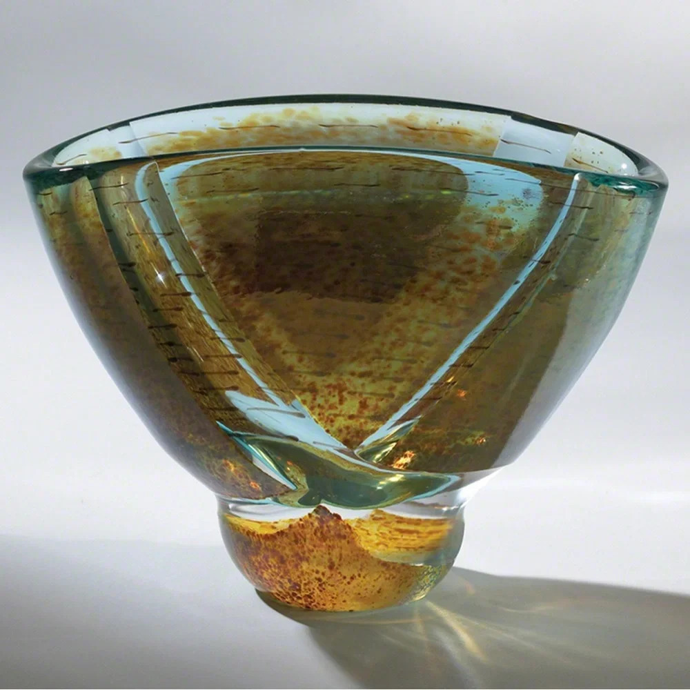 Global Views Art Glass Vase “Blue Pond"